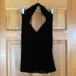 Express velour backless halter top